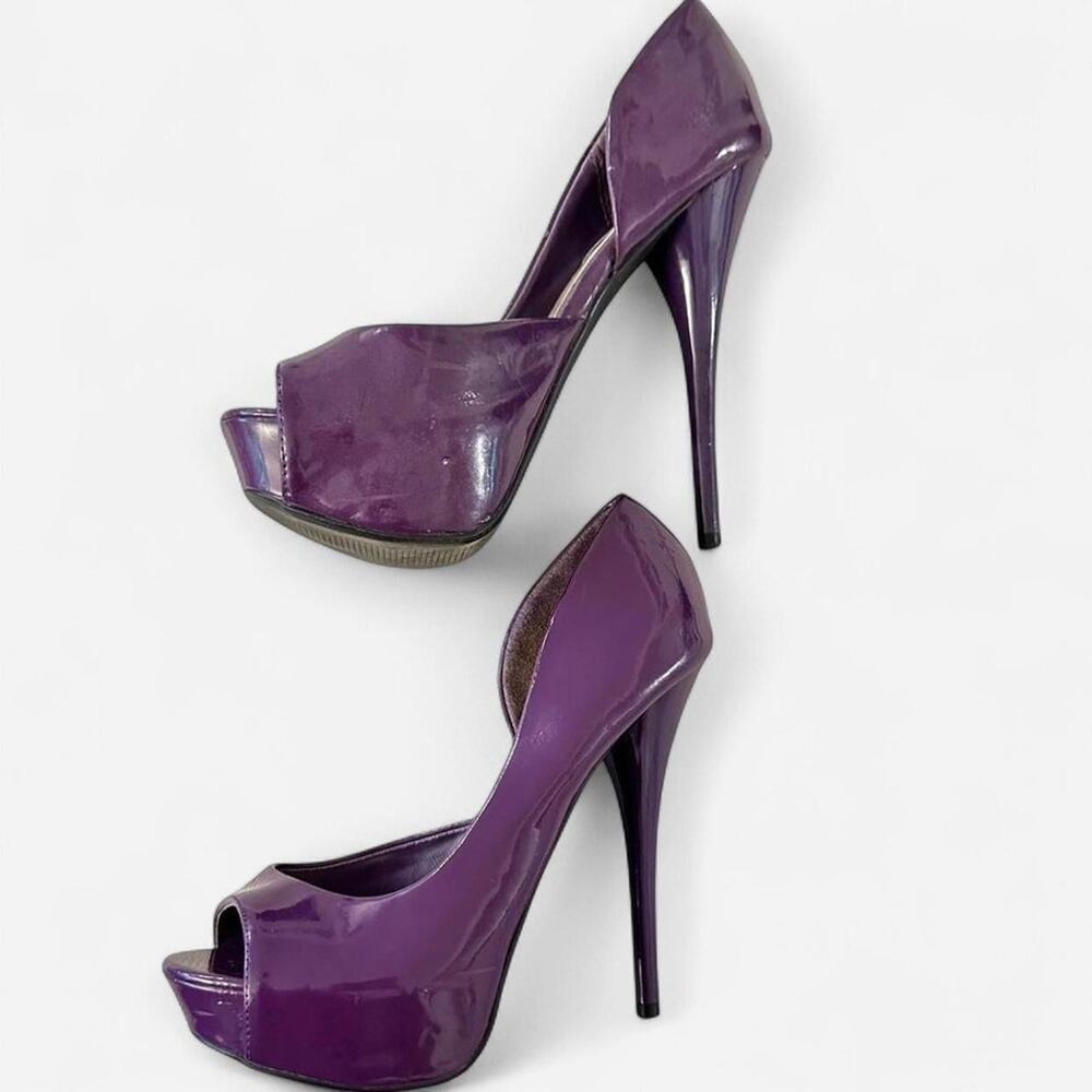 Y2K Platform stiletto Peep Toe heels women 6 glam party 5" height girls night